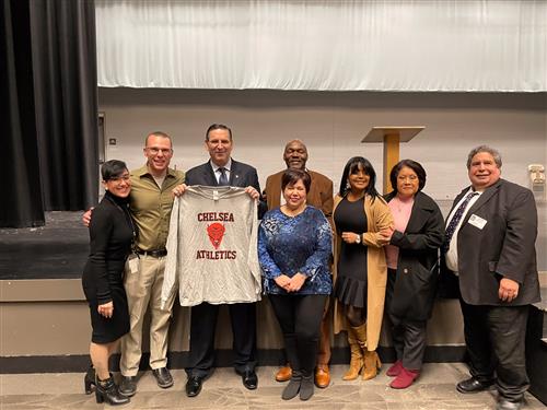 Judge Gelpi pictured with CHS Staff